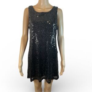 H&M Elegant Black Sleeveless Sequin Dress size L